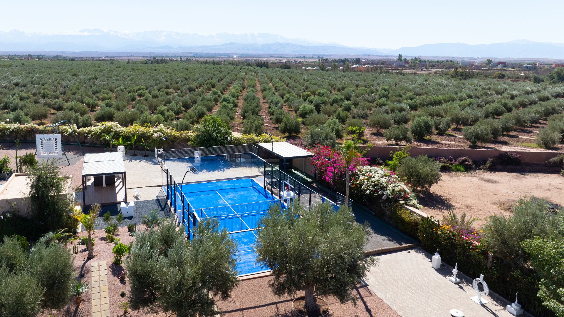 Réalisation PadelSet — court aux Olivades, Marrakech